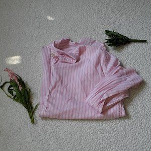 Hollister White and Pink Striped Button Up